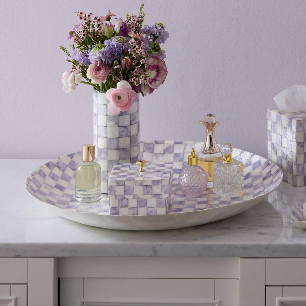 Rosy Check Capiz Decorative Bowl