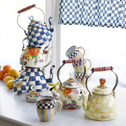 Emerald Check Whistling Tea Kettle