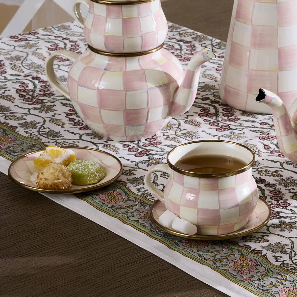 Mocha Check Teacup