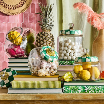 Sweets Jar with Rosy Check Enamel Lid