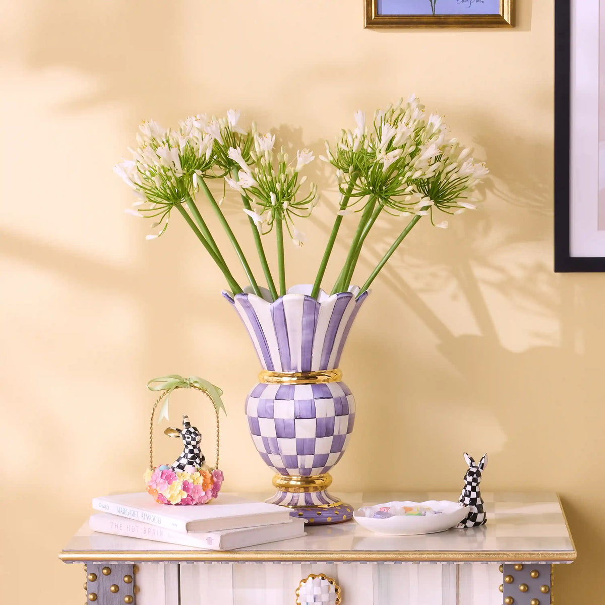 Parchment Check Great Vase