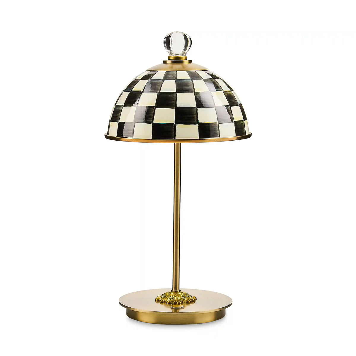 Violet Check LED Rechargeable Dome Table Lamp