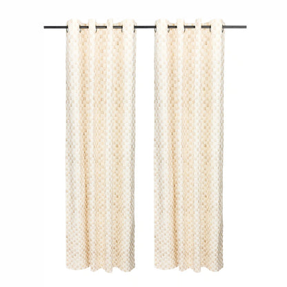 Mocha Check 84" Grommet Curtain Panel
