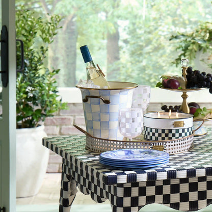 Mocha Check Wine Cooler
