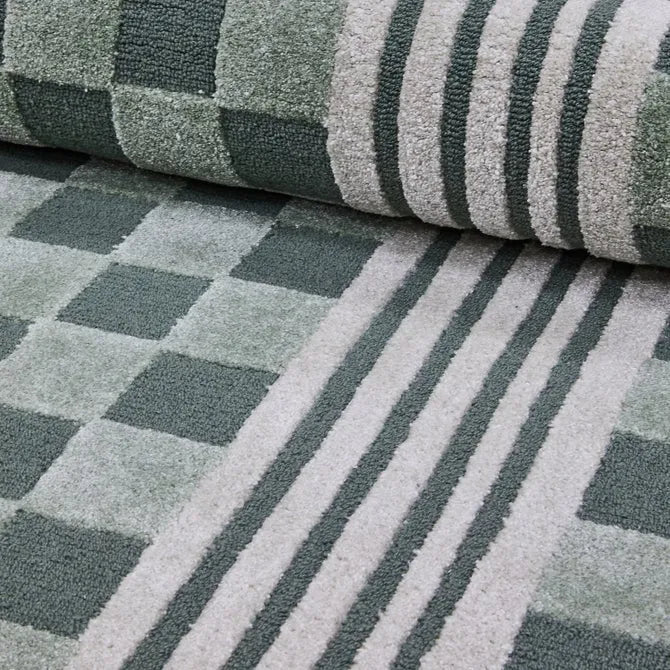 Sage Green Tonal Check 2'3" x 3'9" Rug