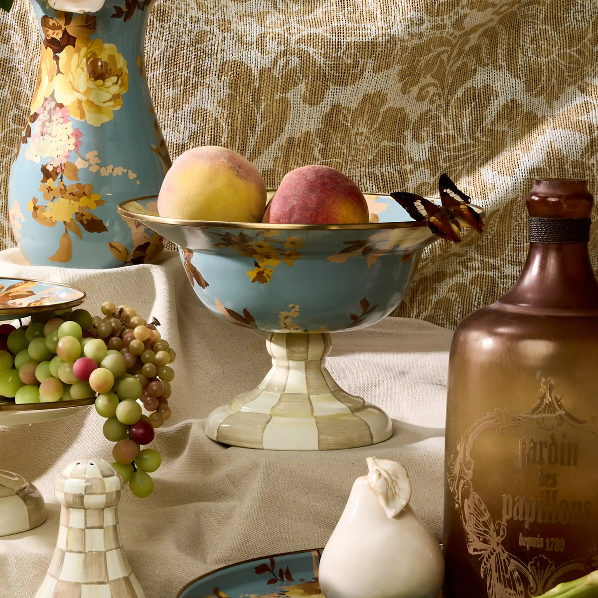 Wild Rose Slate Large Compote