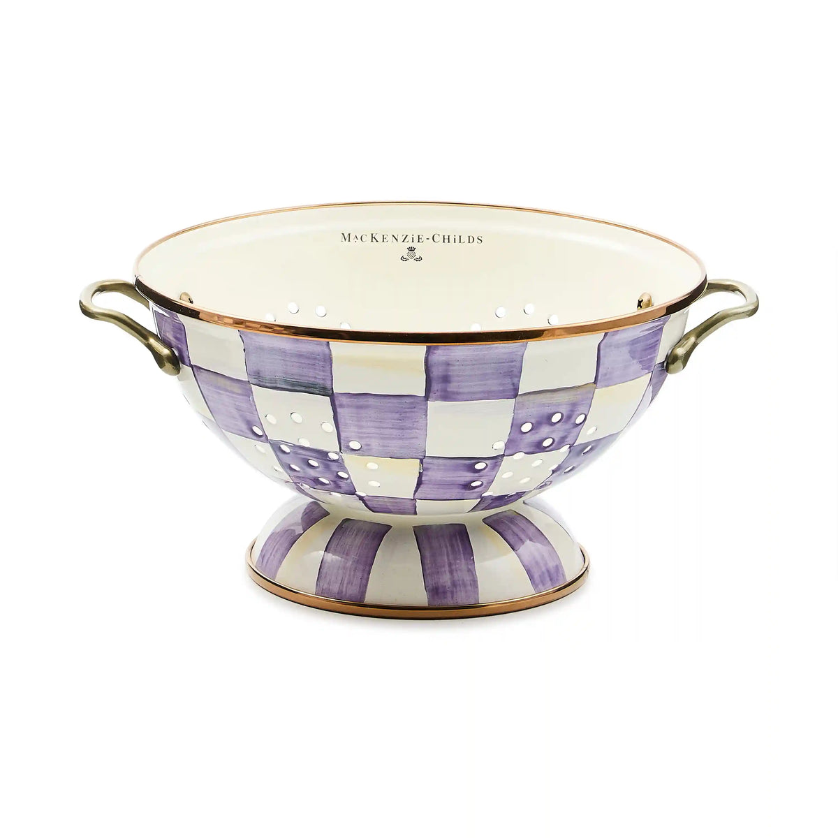 Emerald Check Large Colander