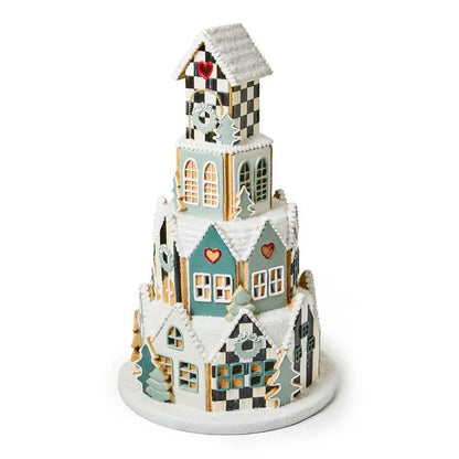 Illuminated Farmhouse Gingerbread Village