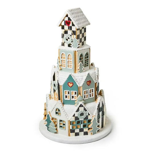 Illuminated Farmhouse Gingerbread Village