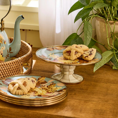 Wild Rose Brown Large Pedestal Platter