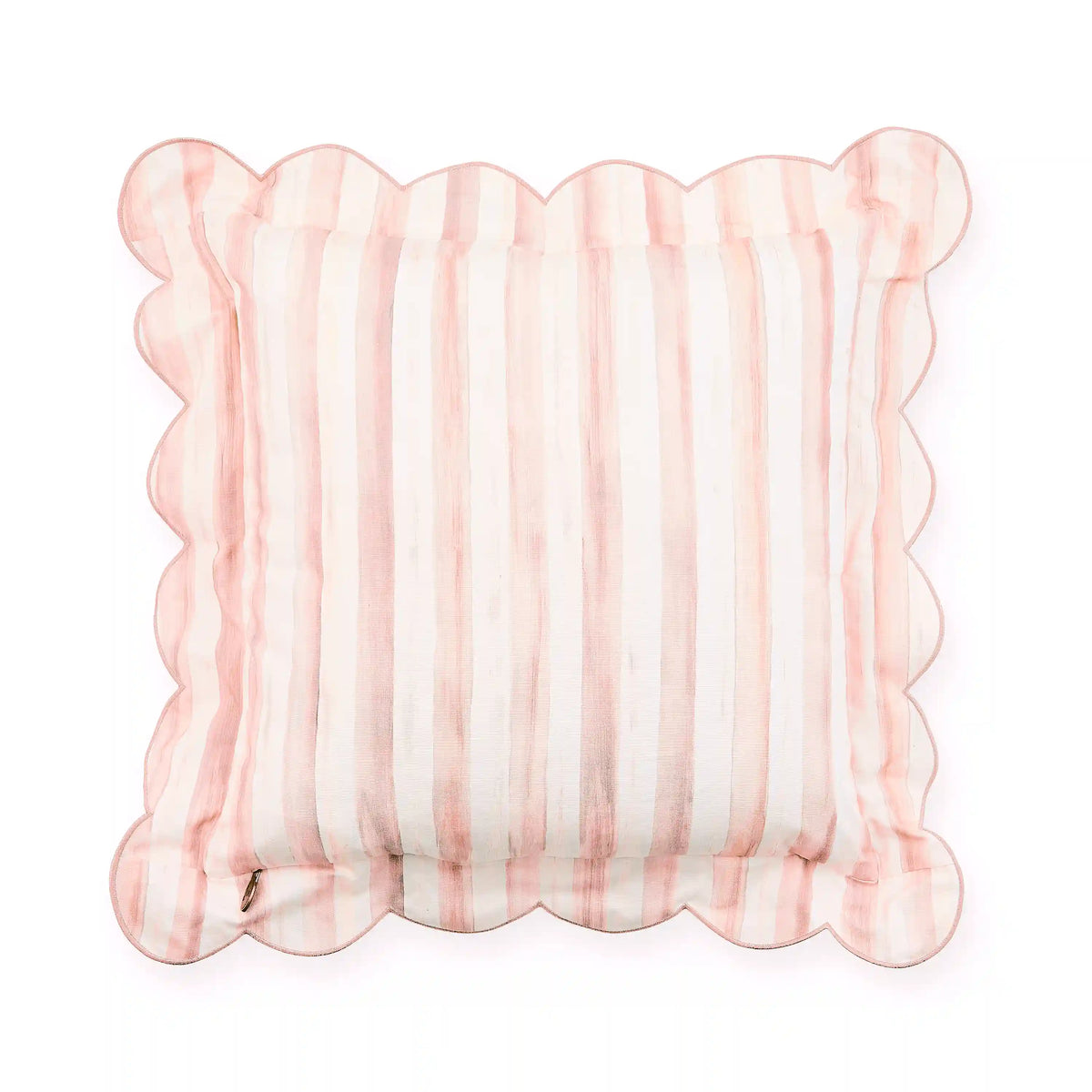 Rosy Check Reversible Scalloped Throw Pillow