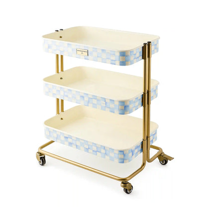 Violet Check 2-Tier Kitchen Cart