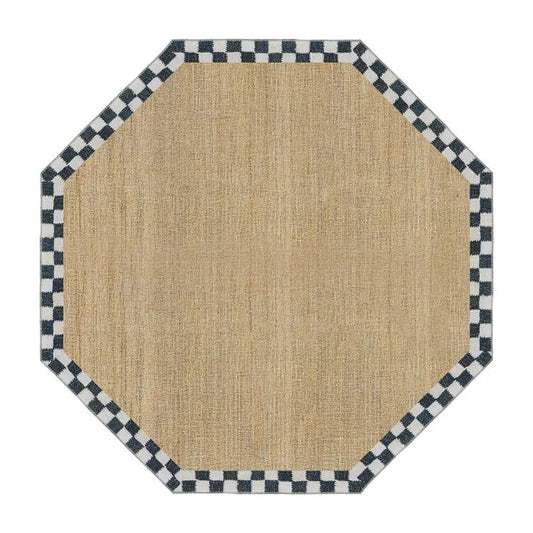 Naturals Check 6' Octagon Washable Rug