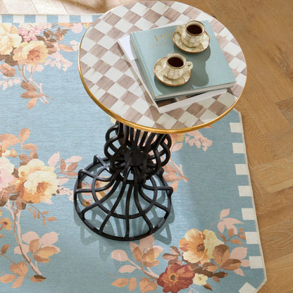 Courtly Check Pedestal Accent Table