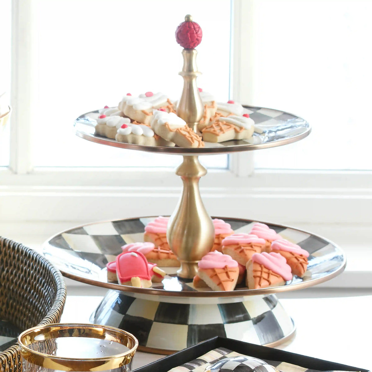 Royal Check Two Tier Sweet Stand