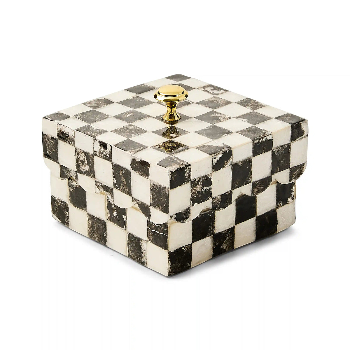 Rosy Check Capiz Scalloped Box