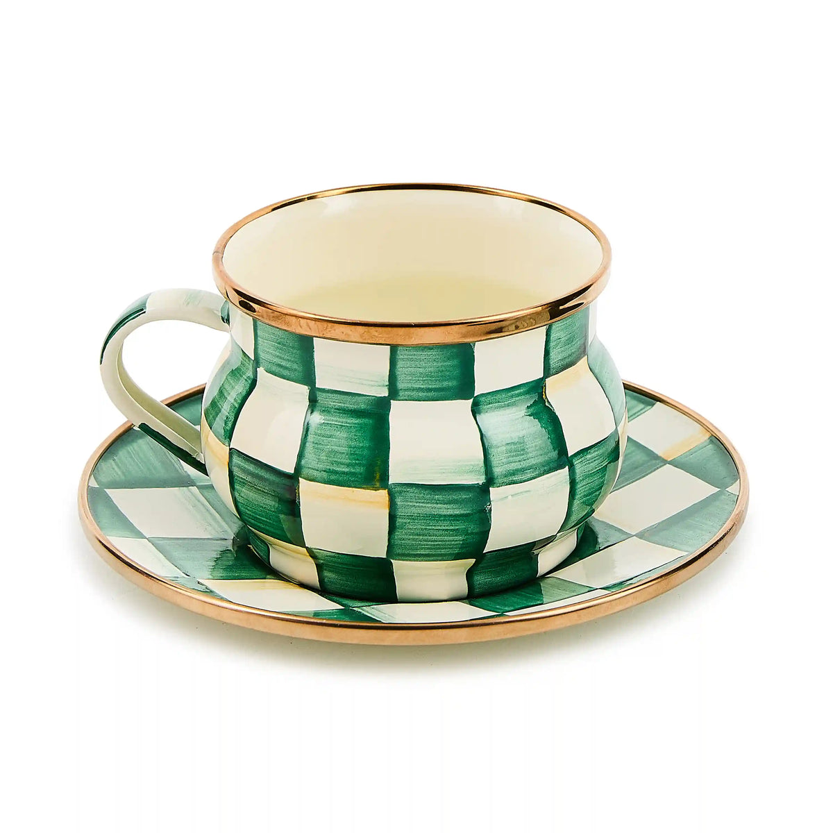 Violet Check Saucer