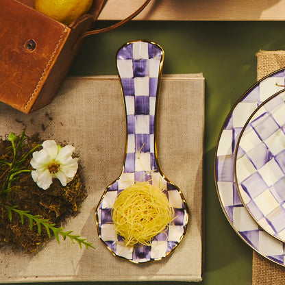 Sterling Check Ceramic Spoon Rest