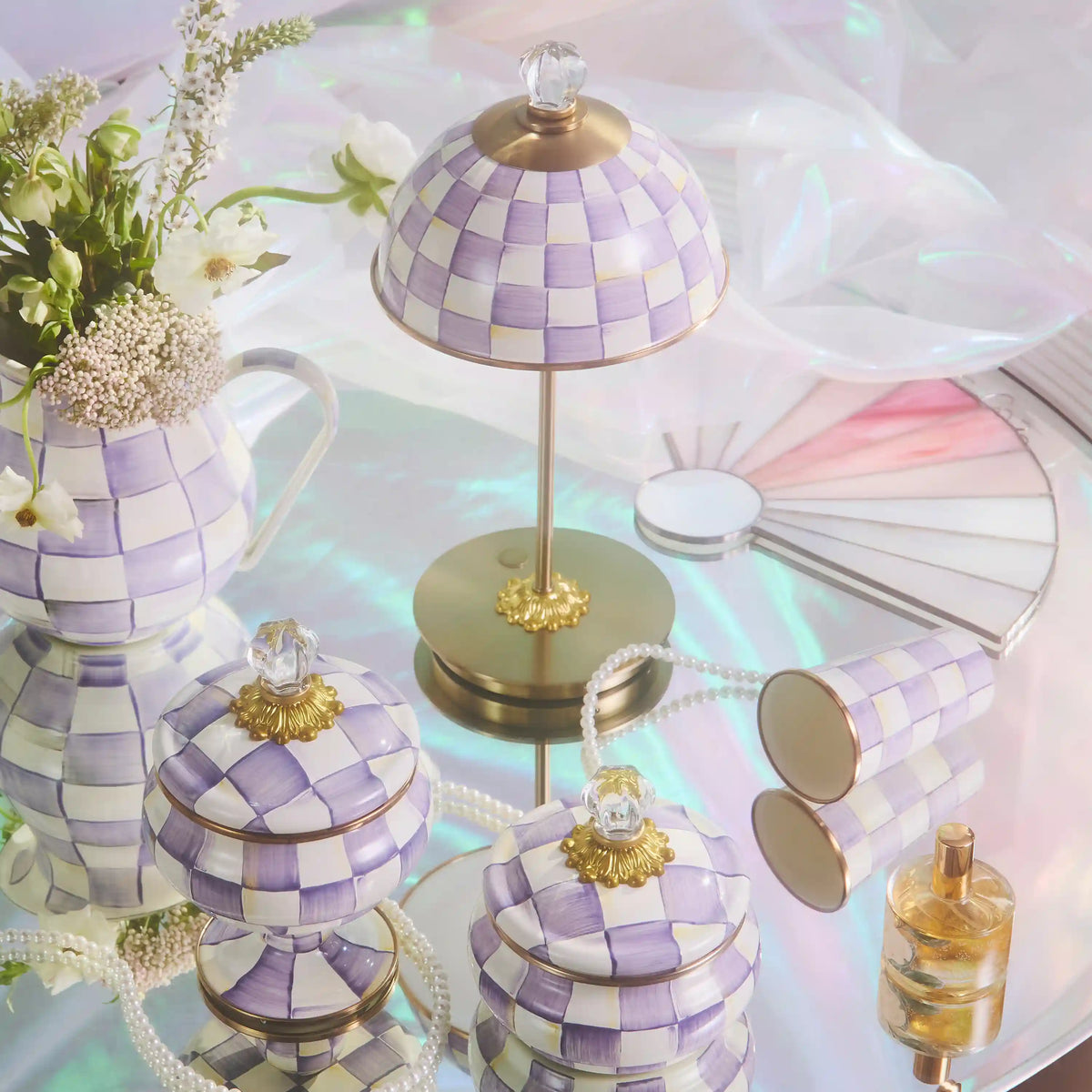 Rosy Check LED Rechargeable Dome Table Lamp