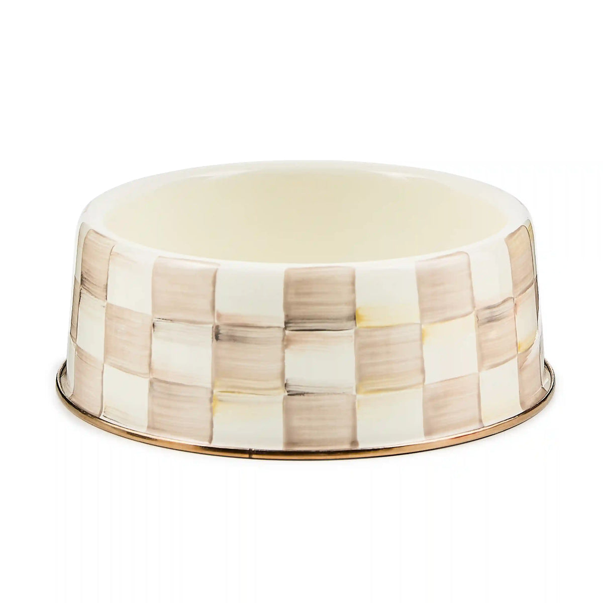 Mocha Check Medium Pet Dish