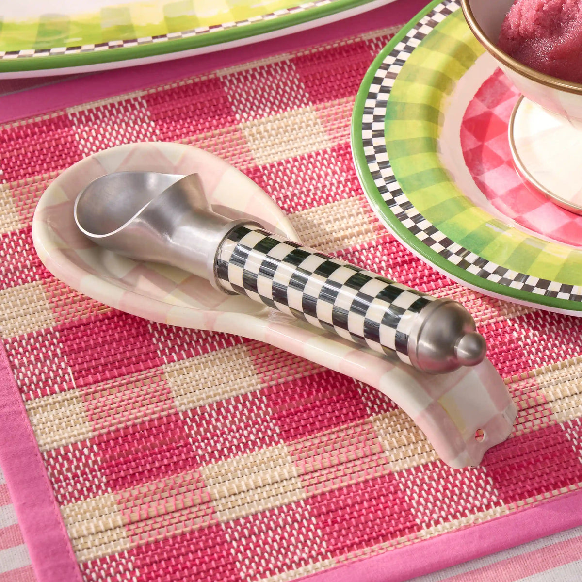 Mocha Check Spoon Rest