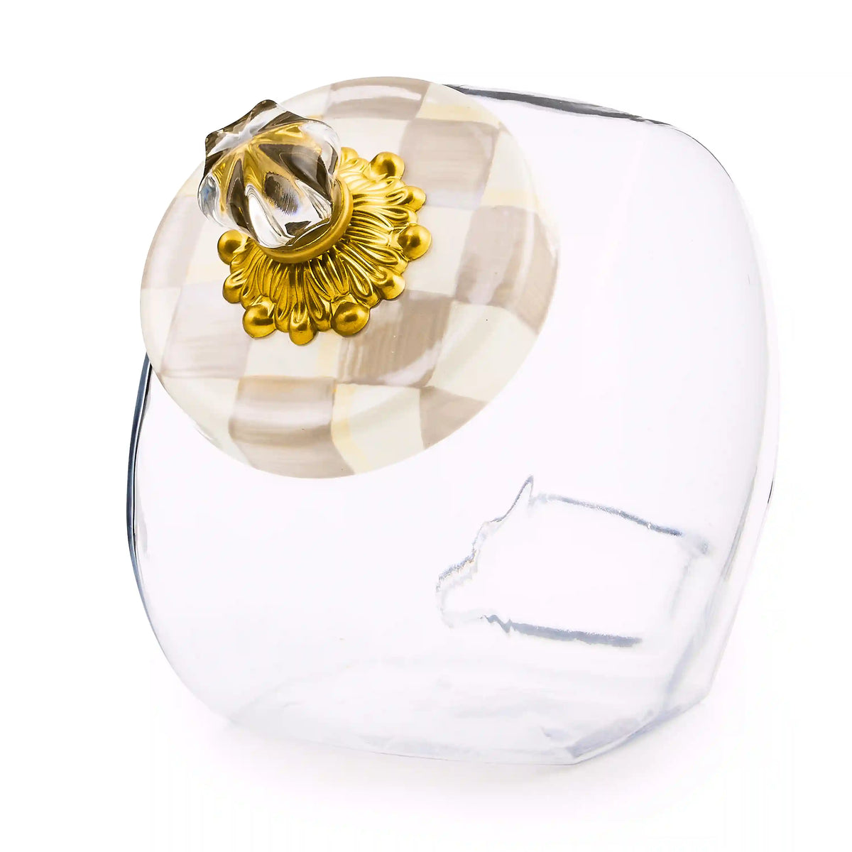 Sweets Jar with Violet Check Lid