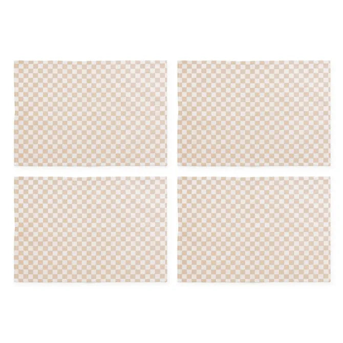 Flax Check Placemat, Set of 4
