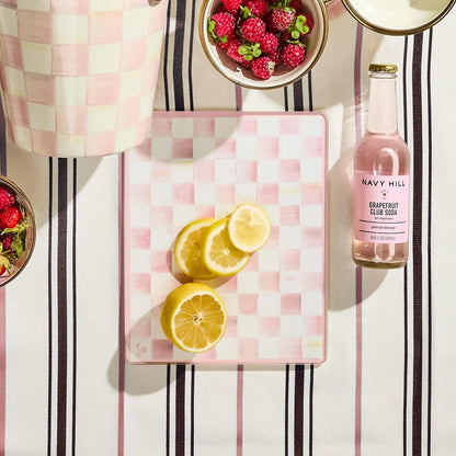 Violet Check Glass Cutting Boards, Set of 2