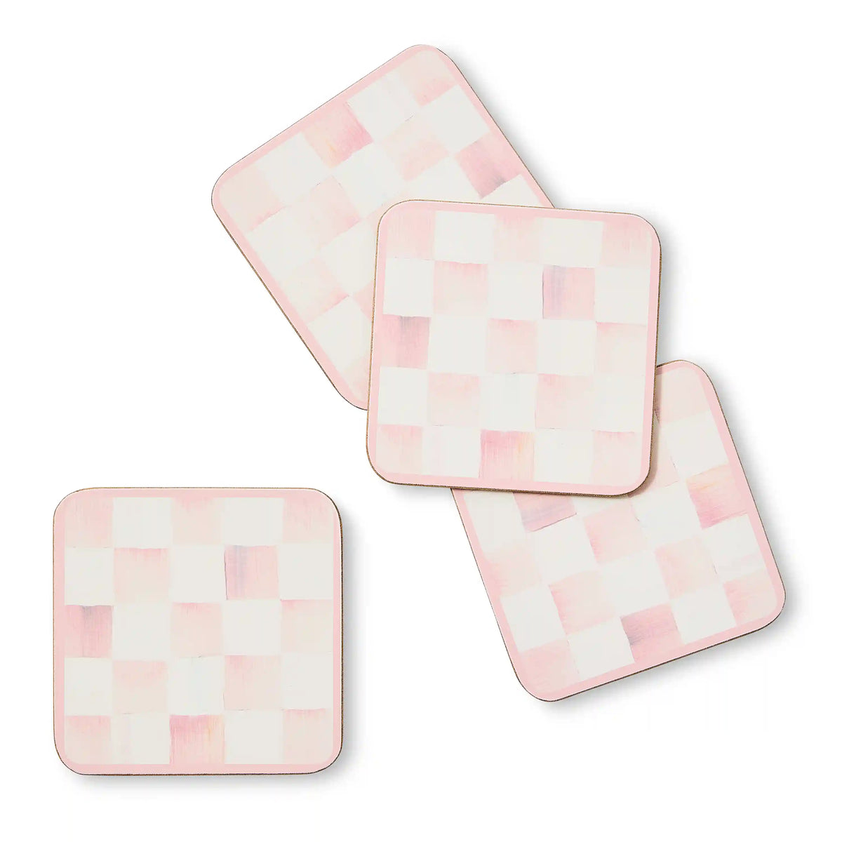 Royal Check Cork Back Coasters, Set of 4