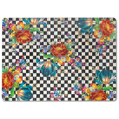 Violet Check Cork Back Placemats, Set of 4