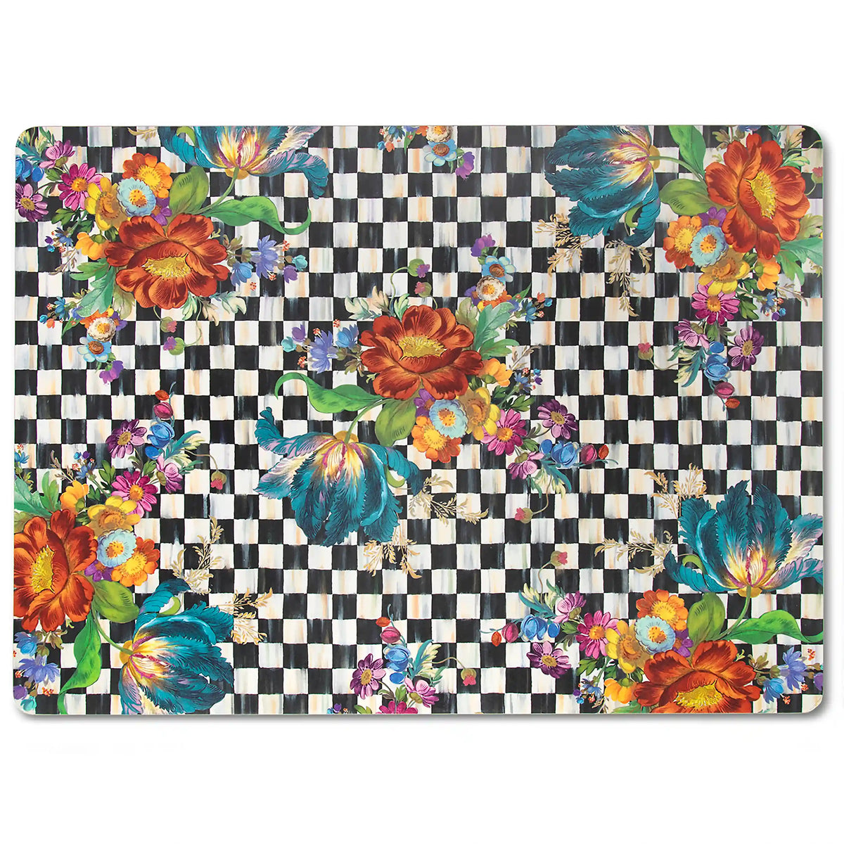 Mocha Check Cork Back Placemats, Set of 4