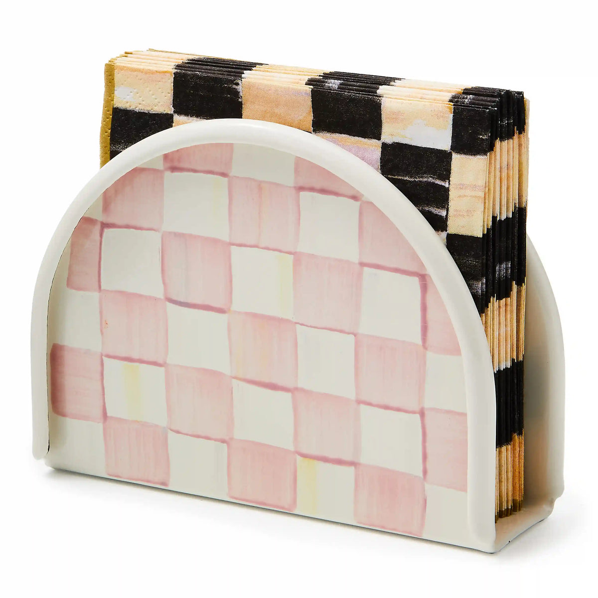 Rosy Check Napkin Holder