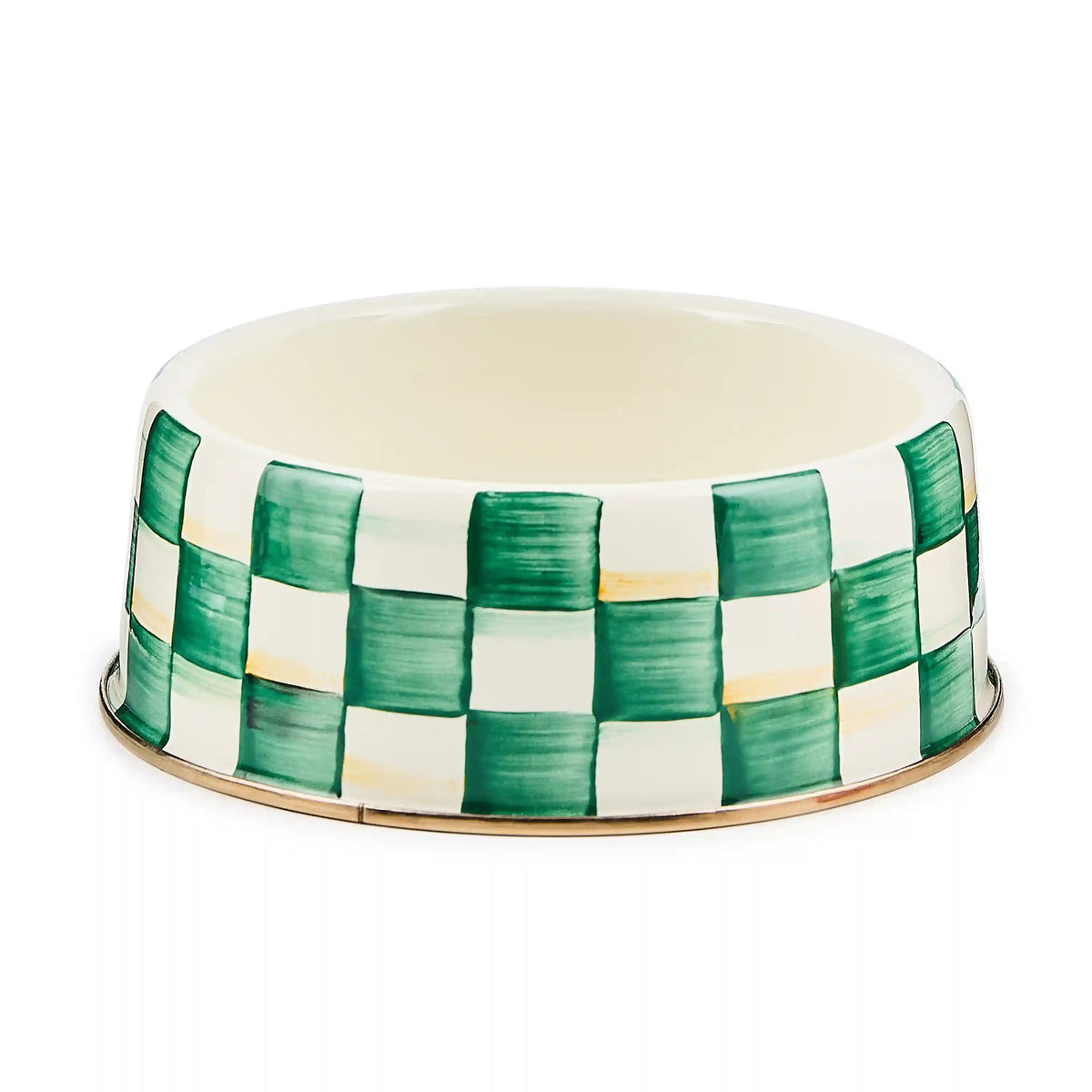 Emerald Check Small Pet Dish