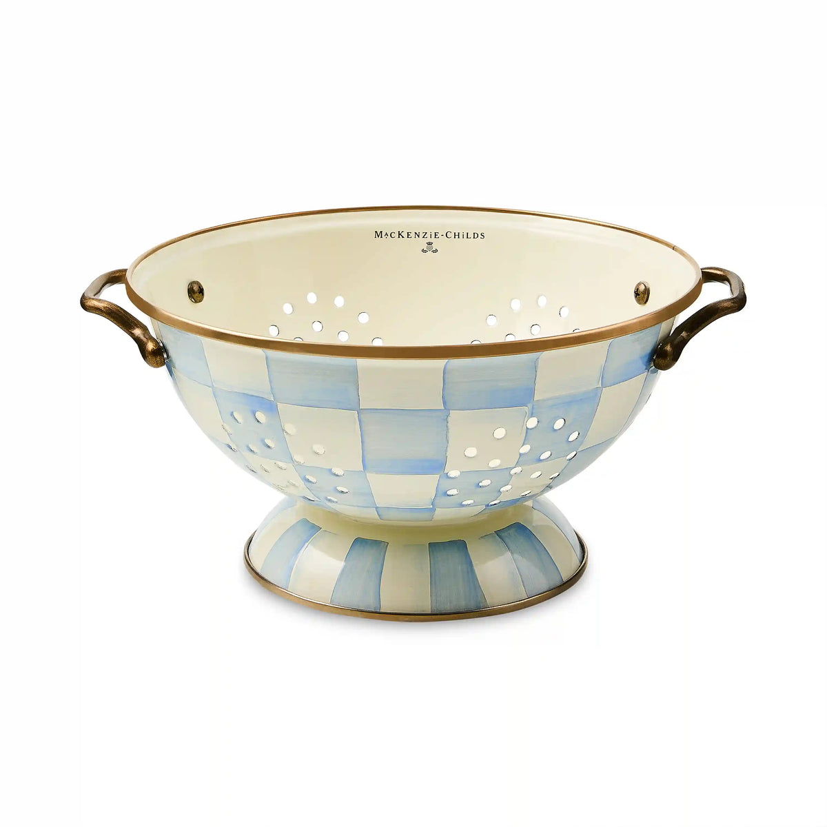 Emerald Check Large Colander
