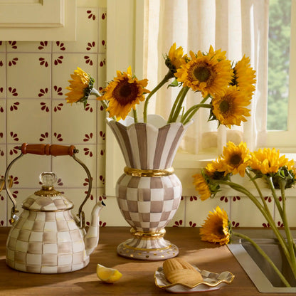 Parchment Check Great Vase