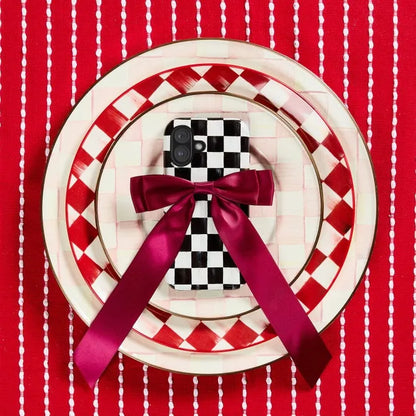 Cherry Check Dinner Plates, Set of 4