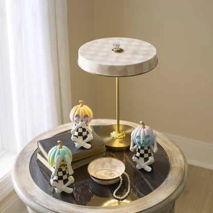 Sterling Check LED Rechargeable Disk Table Lamp