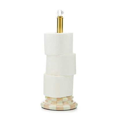 Mocha Check Toilet Tissue Storage