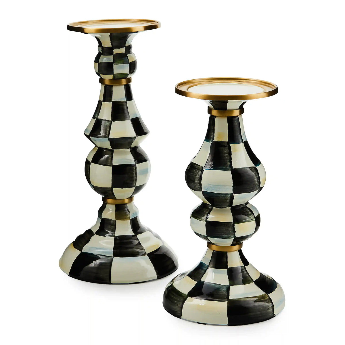 Courtly Check Large Pillar Candlestick
