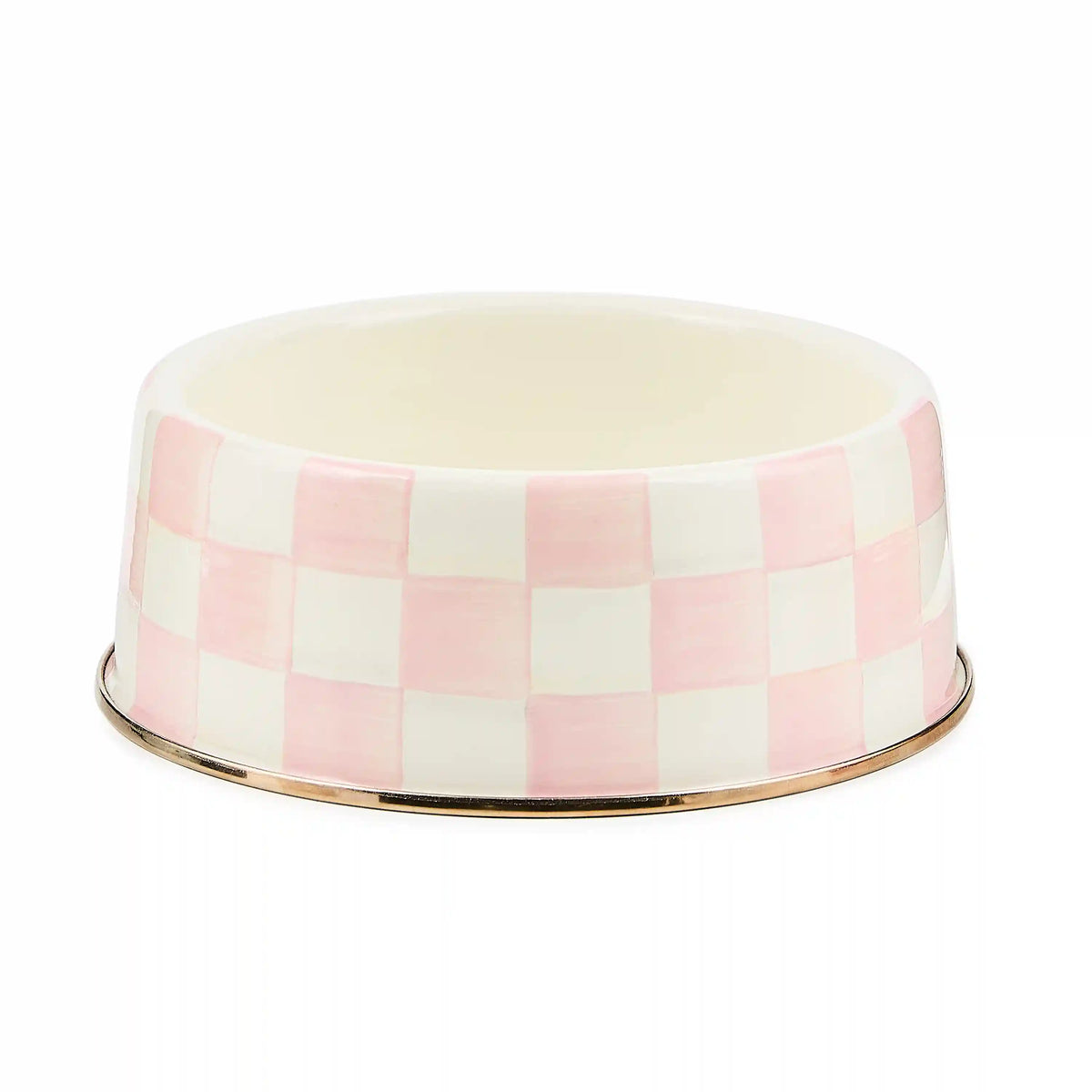 Mocha Check Small Pet Dish