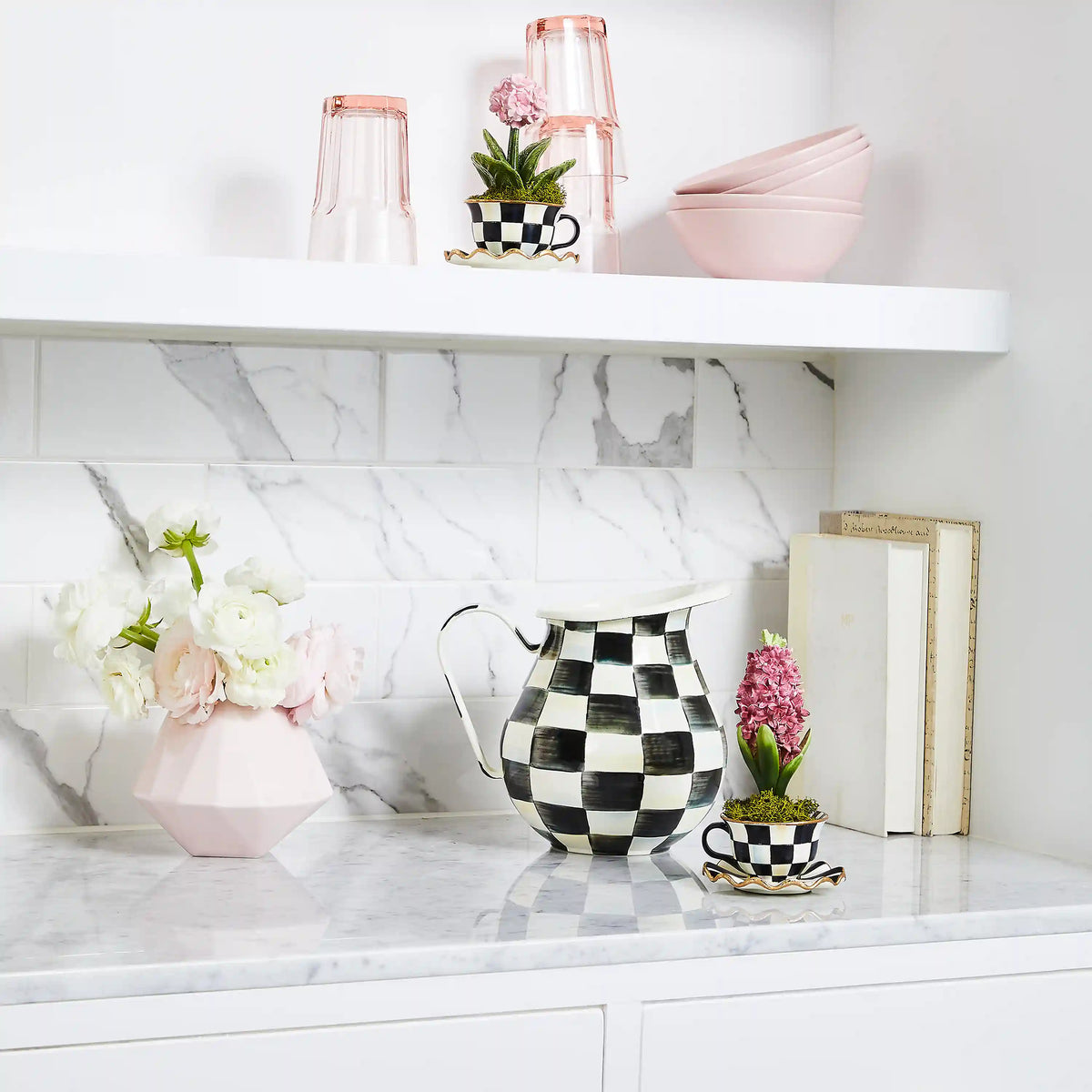 Emerald Check Pitcher