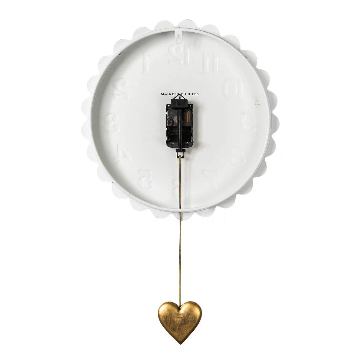 Courtly Check Heart Pendant Wall Clock