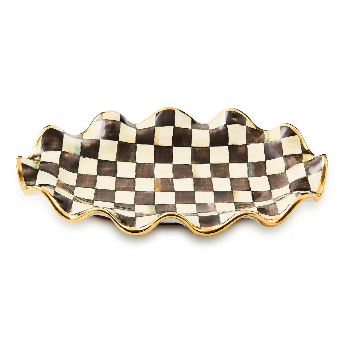 Rosy Check Ceramic Serving Platter
