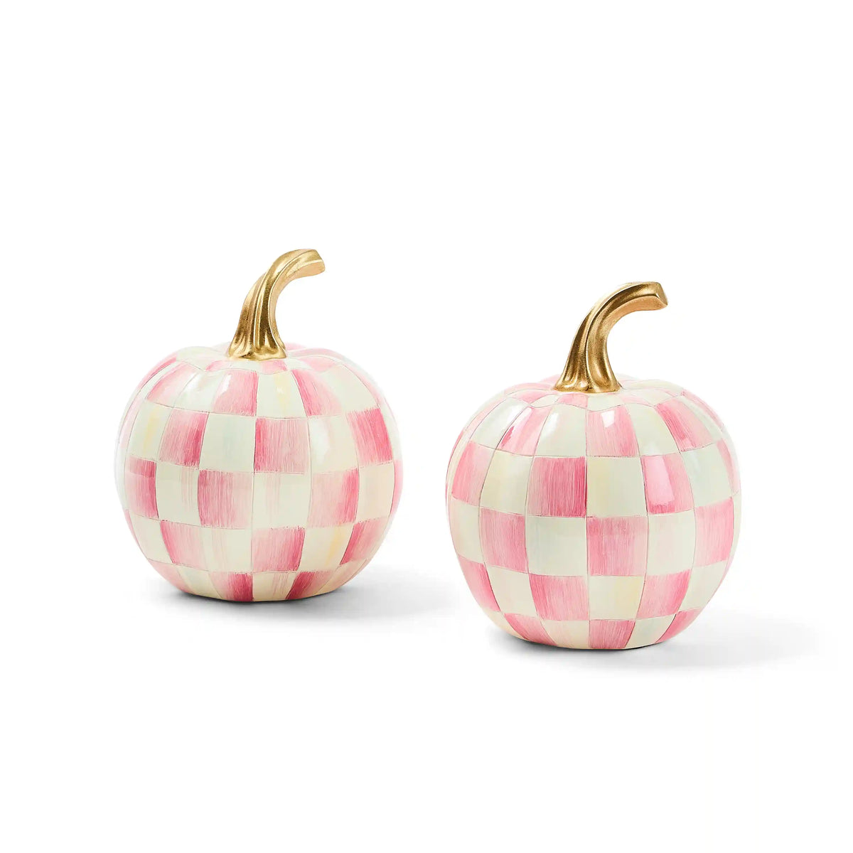 Classic Sterling Check Mini Pumpkin Set of 2