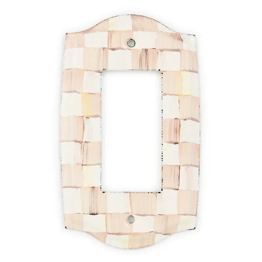 Mocha Check Single Rocker Switch Plate