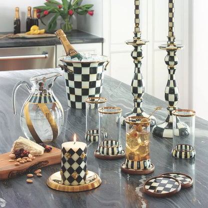 Courtly Check Enamel Coasters, Set of 4