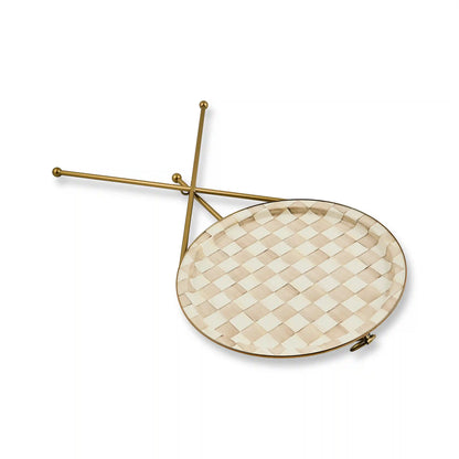 Sterling Check Enamel Tilt Accent Table