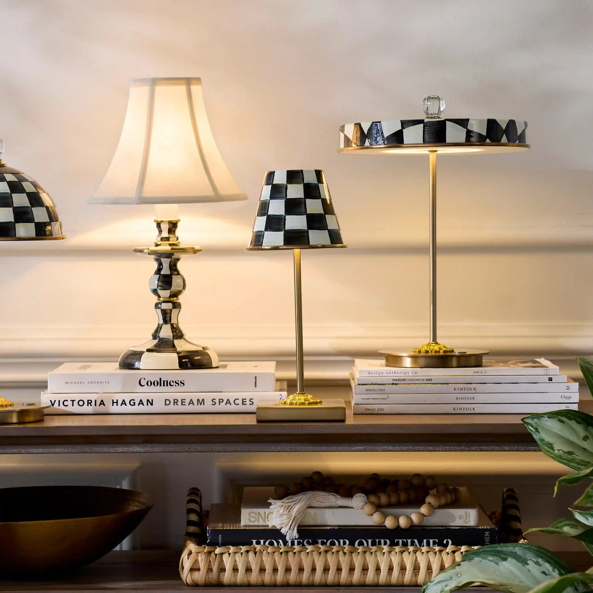 Courtly Check LED Rechargeable Cafe Table Lamp