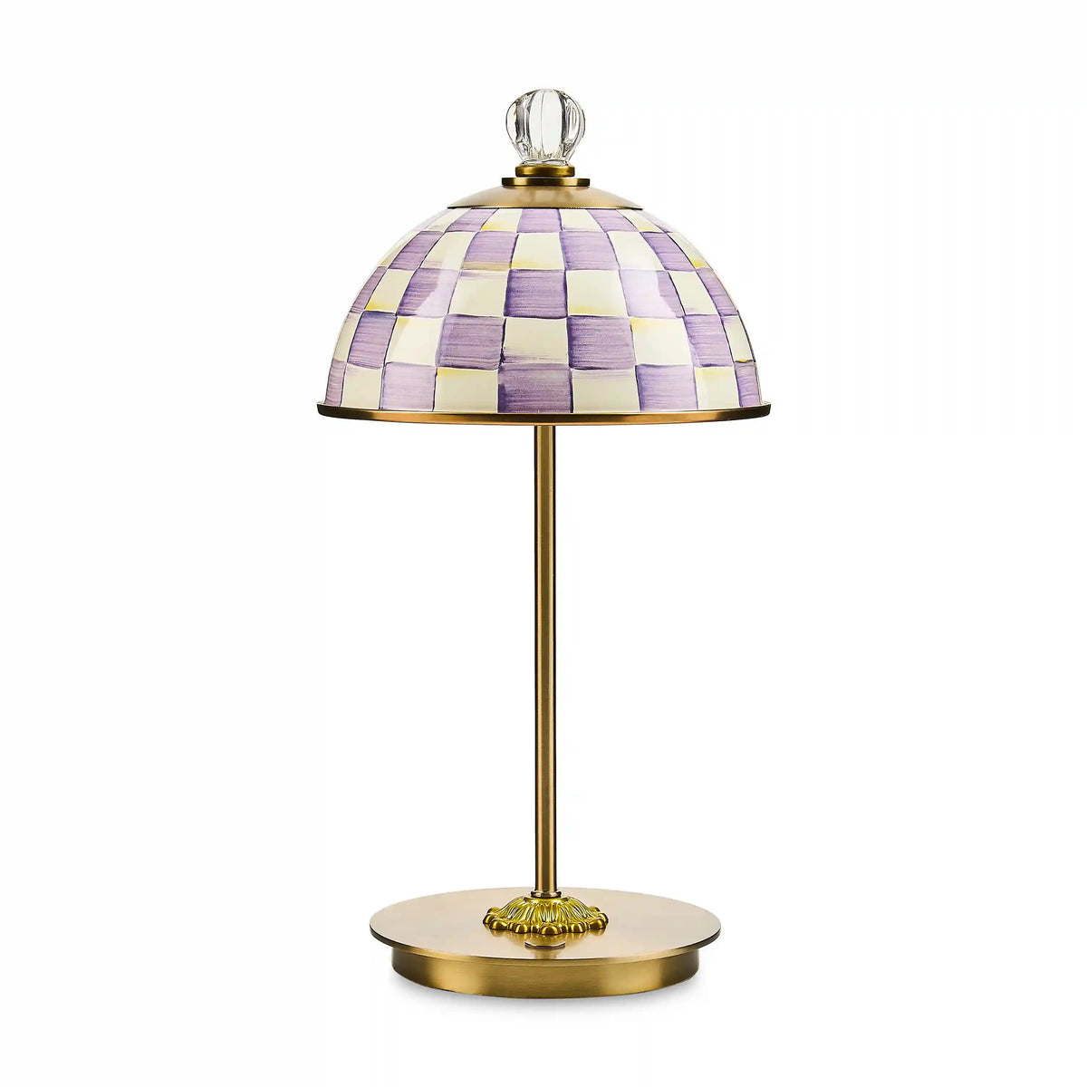 Sterling Check LED Rechargeable Dome Table Lamp