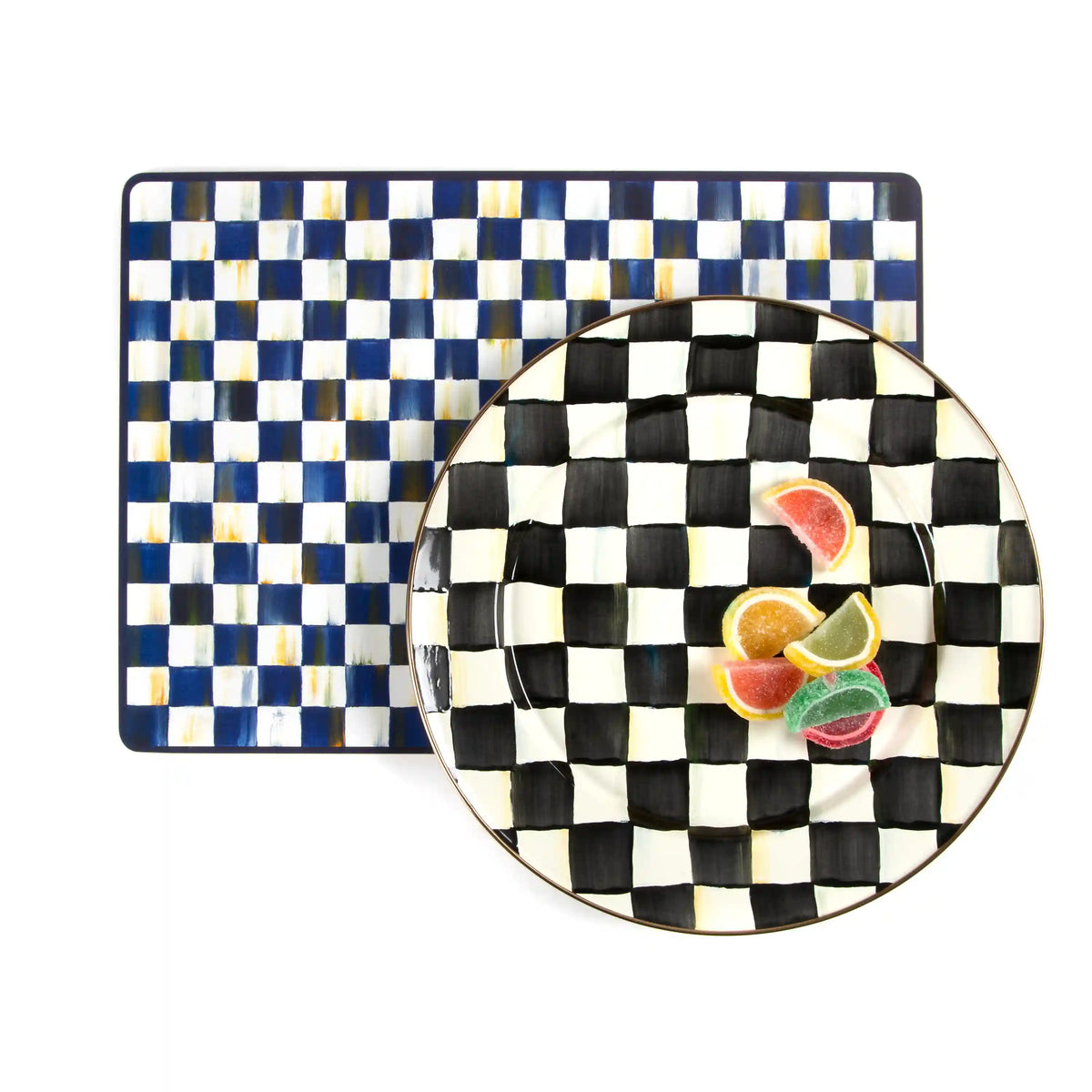Violet Check Cork Back Placemats, Set of 4